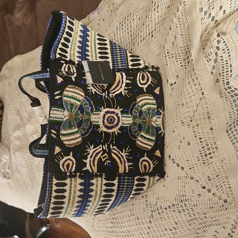NWOT America and Beyond Butterfly embellished tote